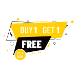 Buy 1 get 1 free badge 9536917 Vector Art at Vecteezy